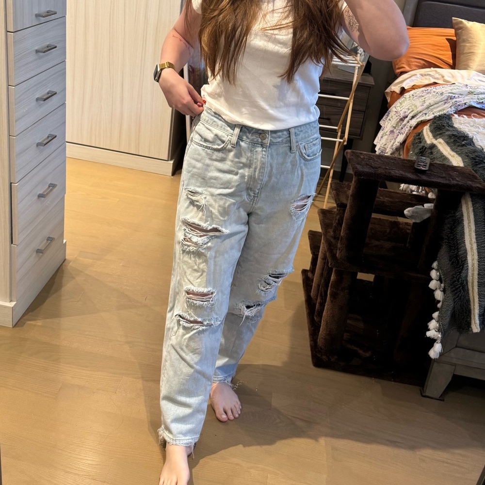 Casual Light Blue Boyfriend Jeans